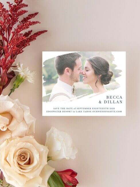 Brushstroke Bliss Wedding Save the Date Cards